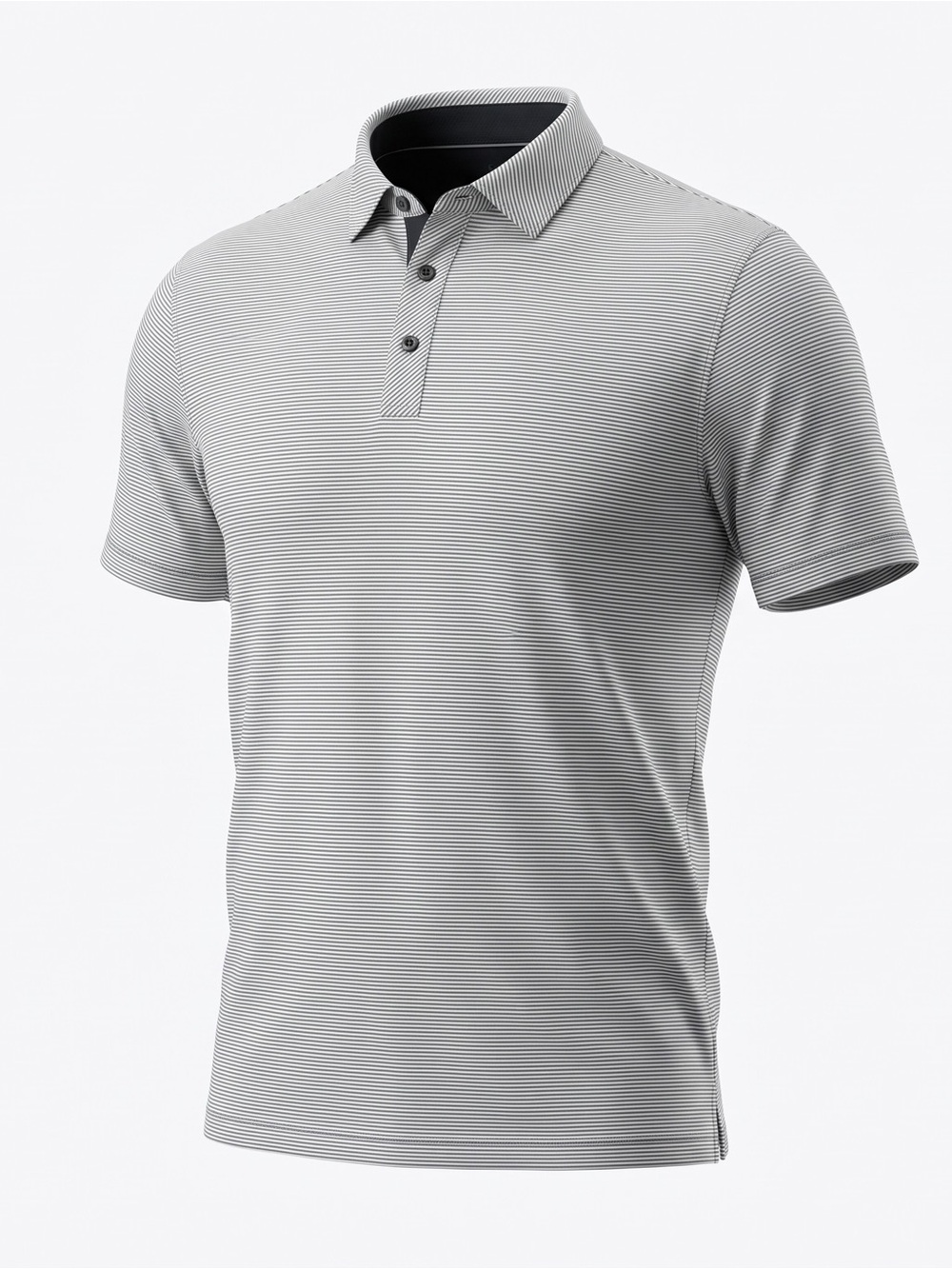 Greg Norman Play Dry 2XL Tall White Navy Pinstripe Golf Performance Polo